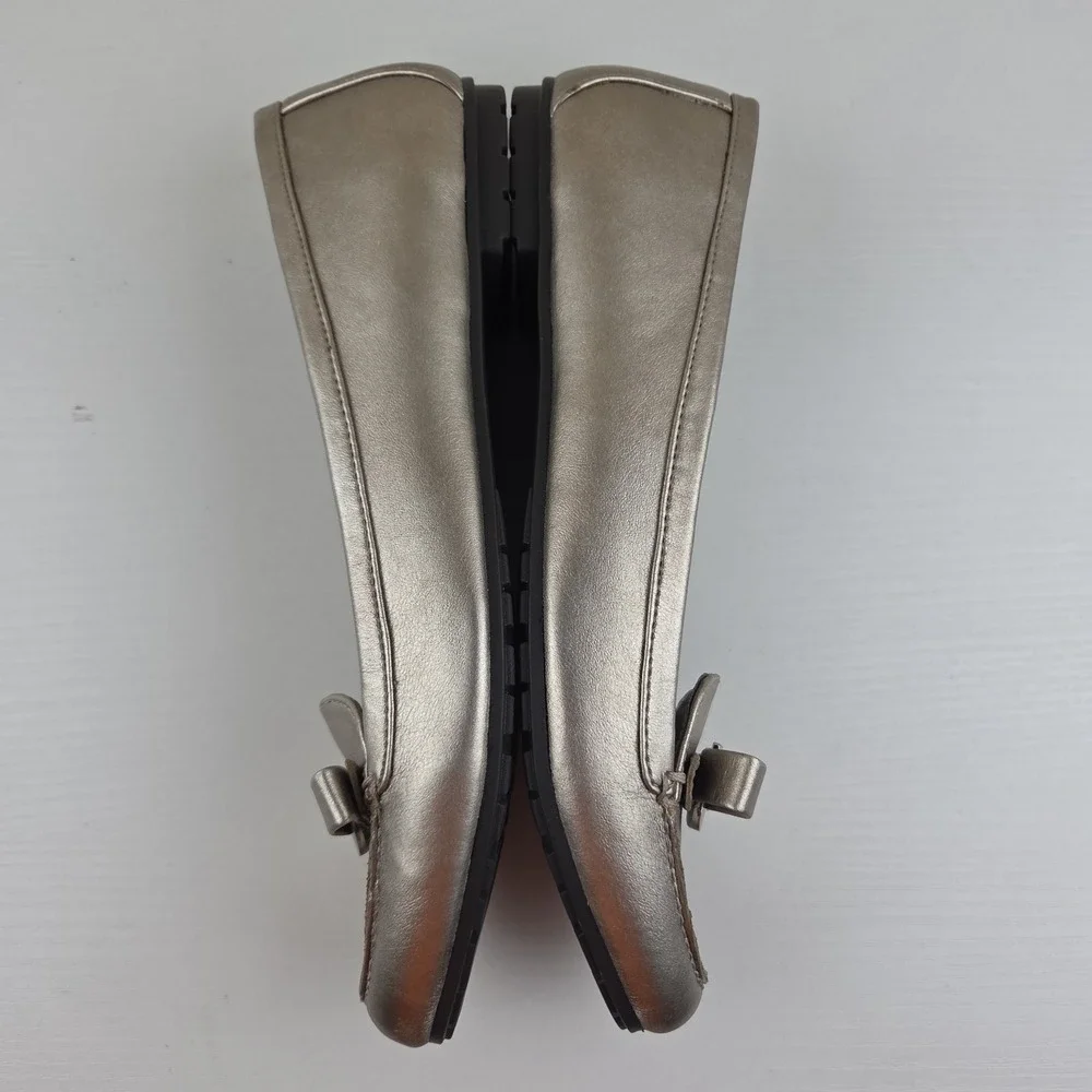 Anne Klein Jaren Gold Metallic Faux‎ Leather iFlex Loafers Women's Size 8.5 M